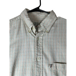 Polo Ralph Lauren Men's Shirt Button Up Long Sleeve Medium Beige/Brown‎ Gingham